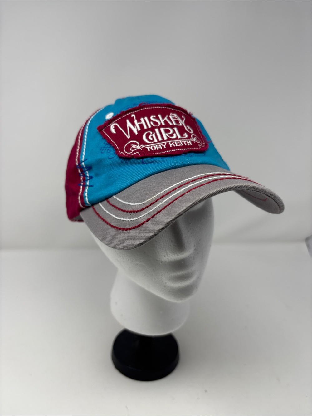 Whiskey Girl Toby Keith Blue and Pink Baseball Cap